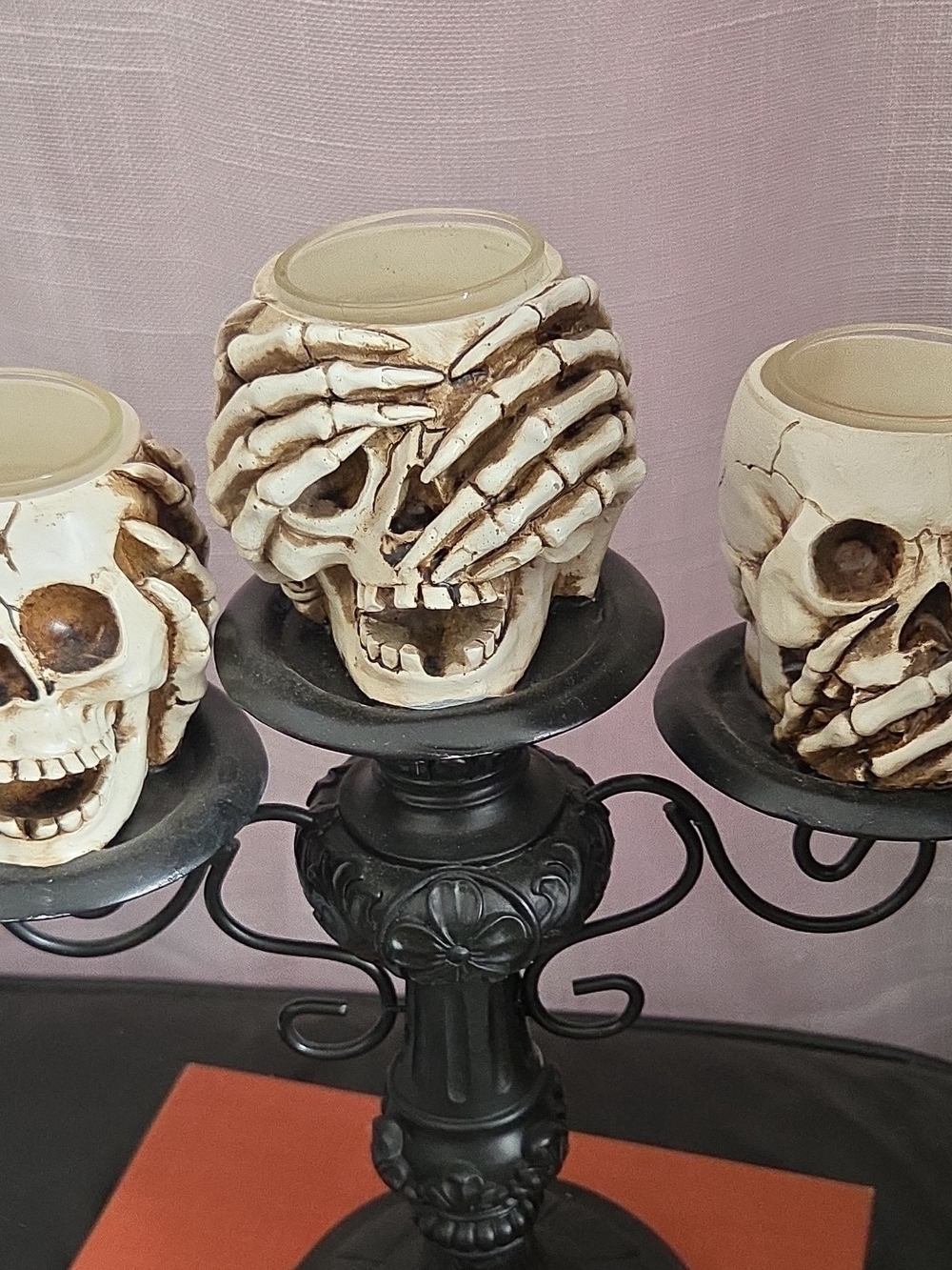 Yankee Candle Ivory Skull Tealight Trio
